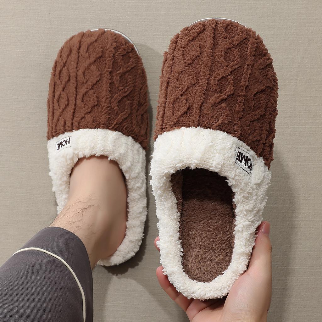 New cotton slippers autumn and winter home home indoor non-slip couple home warm winter plush cotton mop