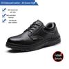 Cowhide Steel Toe Safety Shoes: Anti-Smash, Puncture, Acid & Alkali Resistant, Wear-Resistant, Solid Sole for Construction Work