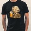 T-Shirt Men Einstein Enjoys Beer Motif Cotton Size S To 5XL