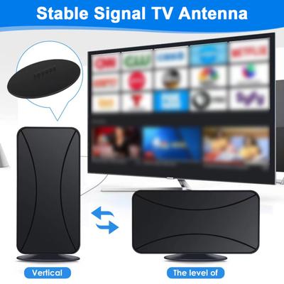 Antena de TV digital interna amplificadora de sinal alcance de 50-80 milhas 1080p suporte universal fácil