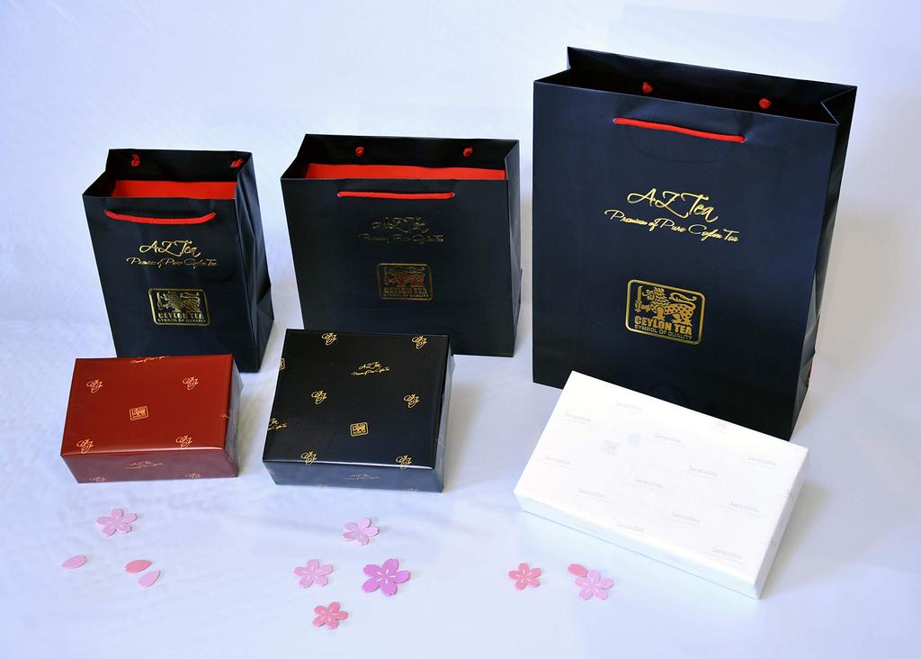 Premium-Geschenk mit 3 schwarzen Dosen AZ Tea Black Earl und Royal Milk Tea. Wird vom sri-lankischen Präsidentenpalast verwendet und unter Verwendung der höchsten Qualität hergestellt