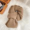 Age-reducing green wool knitted wool small scarf versatile student short women's winter scarf couple men