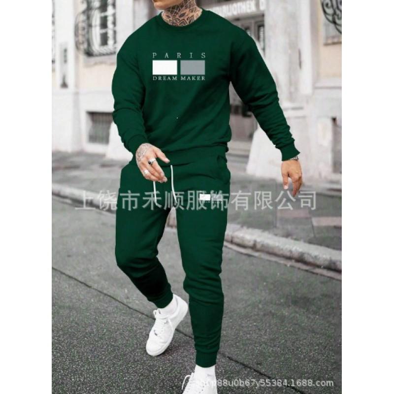 Mens Casual Hooded Sweatshirt Set Long Sleeve Tracksuit Lightweight Sporty Outfit Teens Young Adults