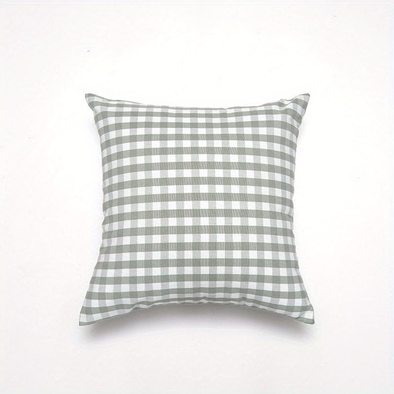 

Pillow Cover Plaid Style Solid Color Style Suitable for Office Sofa Bedroom Bed 18x18Inch