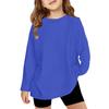 Boy And Girls Solid Color Long Sleeved T-shirt Round Neck Solid Color T-shirt