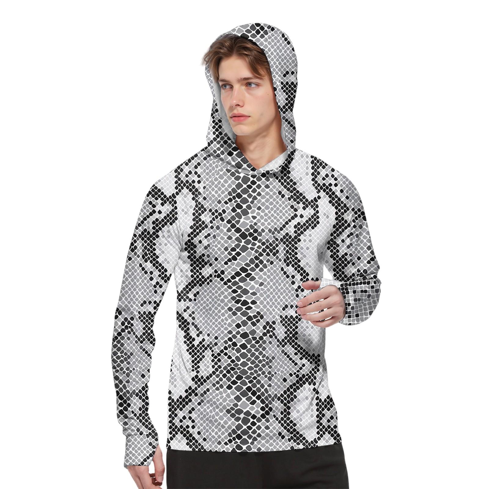 

Men s Fashion Printed Long Sleeve Shirt /UV Hoodie XL