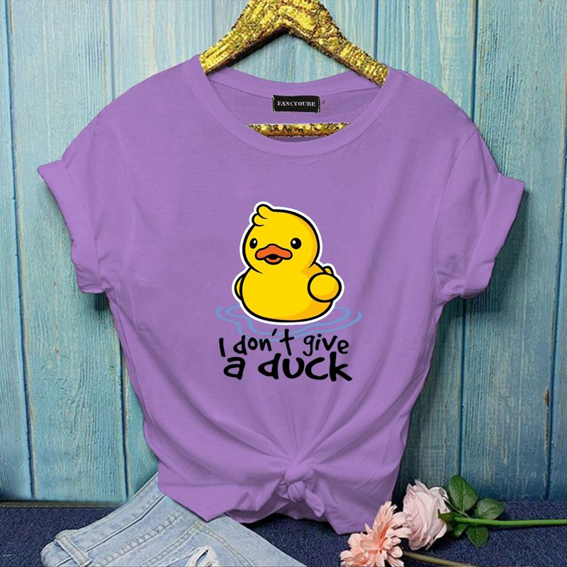 I don't give a duck T-shirt Women's Cute Duck T-shirt Duck T-shirt Summer T-shirt Tops