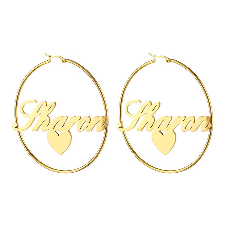 Custom Name Earrings Stainless Steel Personalized Hoop Earrings Fashionable and Exquisite Daily Party Wear Women's Jewelry