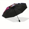 1pc Tiger Roses Automatic Opening/closing umbrella, Reinforced 8-Rib Construction, Compact Travel Umbrella yy250808134
