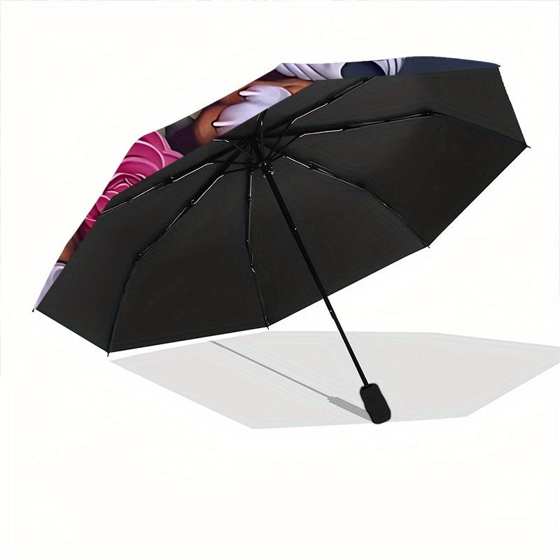 1pc Tiger Roses Automatic Opening/closing umbrella, Reinforced 8-Rib Construction, Compact Travel Umbrella yy250808134
