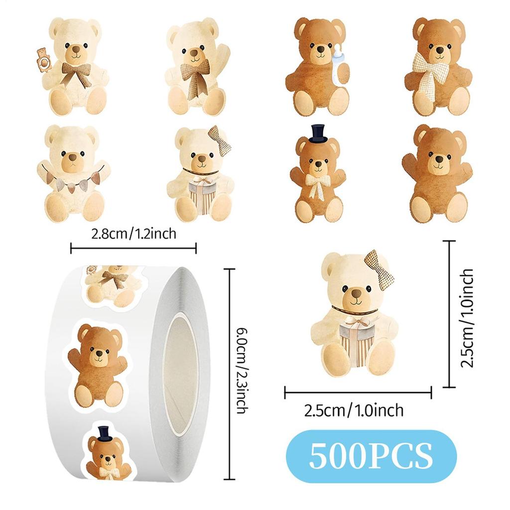 Cute Bear Stickers Long Lasting No Fading Decals Cute Cartoon Stickers For Kids Family Friends Indoor Outdoor Fridge Planner