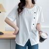Navava Women BuTTon PoinT Hem SliT ShorT Sleeve T shirT nT2592