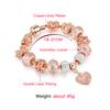 Roségoldene herzförmige Charm-Armbänder, Modeschmuck, Perlenarmband, Geburtstag, Weihnachten, Geschenke für Mädchen und Frauen
