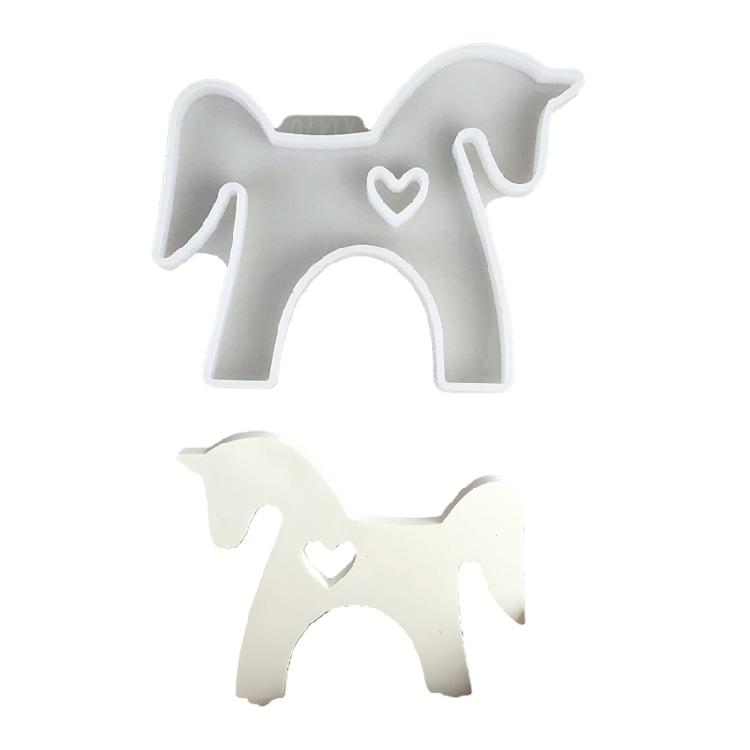 

Sweet Mini Ponies Shape Silicone Mold Horse Hollowed Heart Figurine Mould For DIY Cement Statue And Resin Craft Projects 1