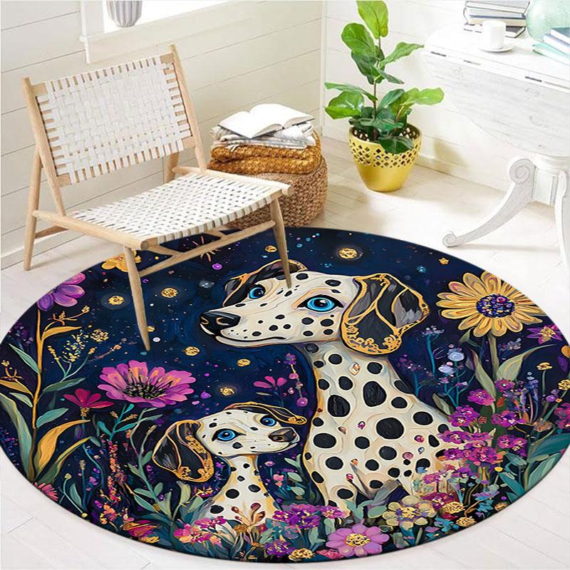 Colorfulanimal Round Area Rug,Carpet Rug for Living Room Bedroom Sofa Playroom Decor,Non-slip Floor Mat