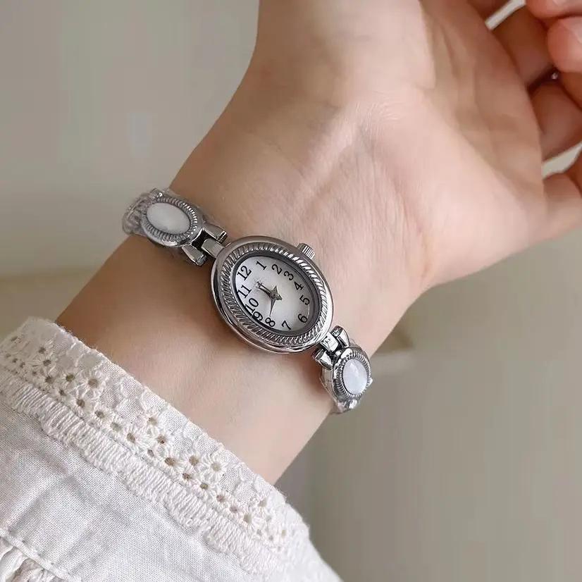 Vintage Watch Oval Quartz Waterproof Watches Women's Bracelet Wristwatch
