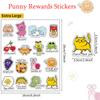 56pcs Mixed English Inspirational Cartoon Sticker Good Job Excellent Cute Animal Stickers Funny Punny Rewards Sticker
