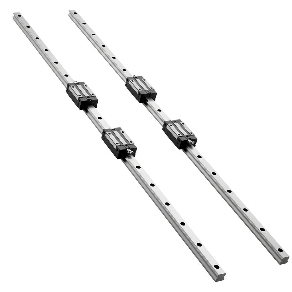 Linear Rail Guide Kit, HGR20, 2Pcs 1000 mm (39.4 inch) Linear Motion Rails and 4Pcs Bearing Slide Blocks, Anti Rust and High Precision Kit, for DIY,
