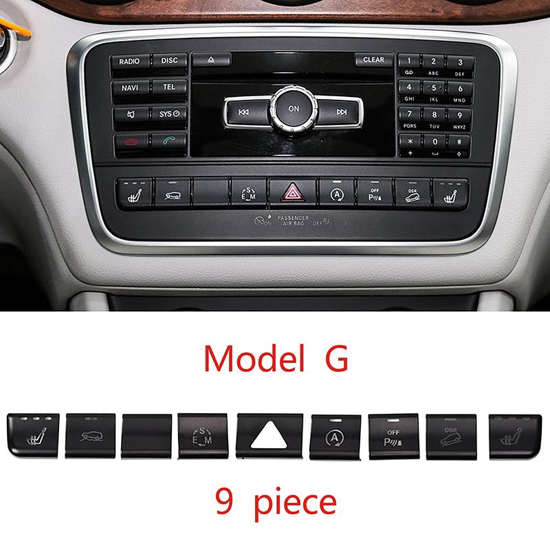 Car Accessories Center Console CD Multimedia Buttons Frame Cover Sticker For Mercedes Benz GLA X156 CLA C117 A B Class W176 W246