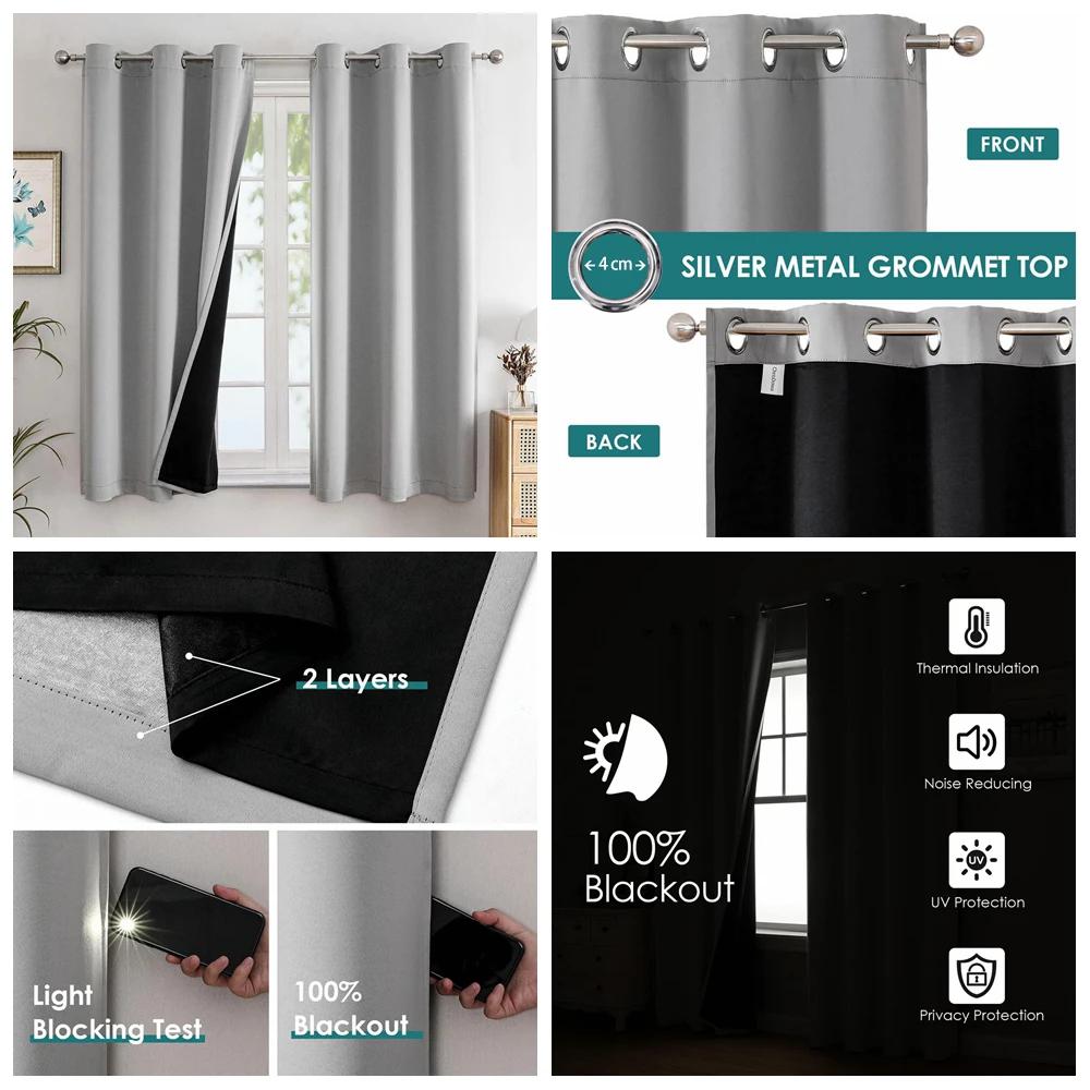 Halloween Castle Blackout Curtains Horror Theme Halloween Eve Home Decor Window Grommet Curtains with Blackout Layer Set of 2
