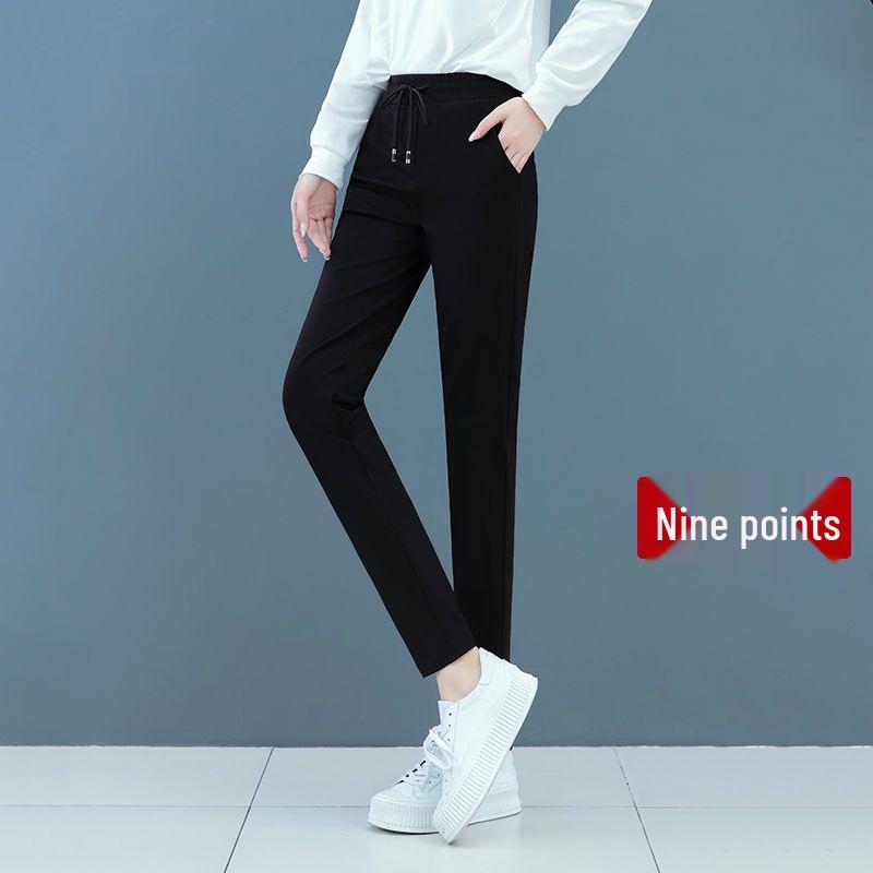 

Women s High Waist Black Harem Pants - Slim Fit, Plus Size, Spring/Summer Casual Sportswear S for 80-98 lbs