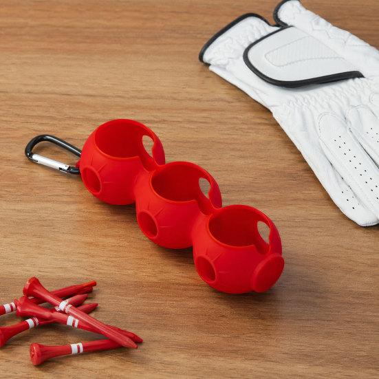 Porta Palline da Golf in Silicone con Moschettone, Contiene 3 Palline, Copertura Portapalline da Golf per Borsa da Golf, Custodia Protettiva Organizzatore Palline da Golf, Accessori da Golf