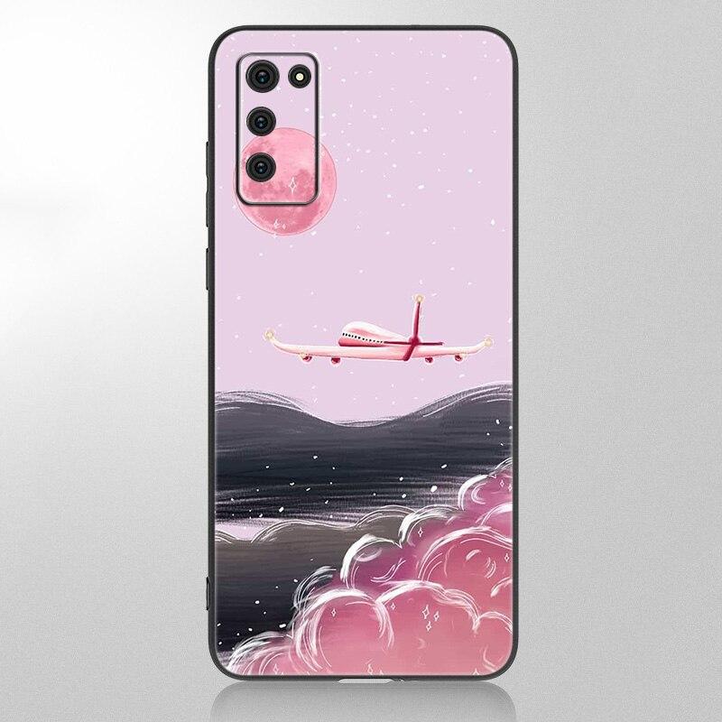 Flugzeug Flugzeug fliegen Fall Für Samsung Galaxy A12 A02S A22 A32 A52 A72 A71 A51 A41 A31 A21 A11 A50 A70 a10S A20S Schwarze Abdeckung