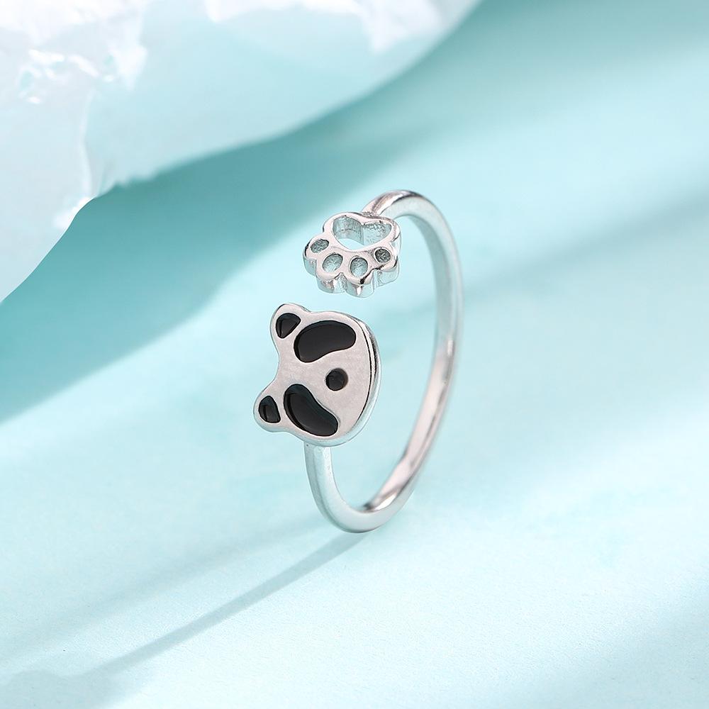 

Женские регулируемые милые кольца с пандой one size