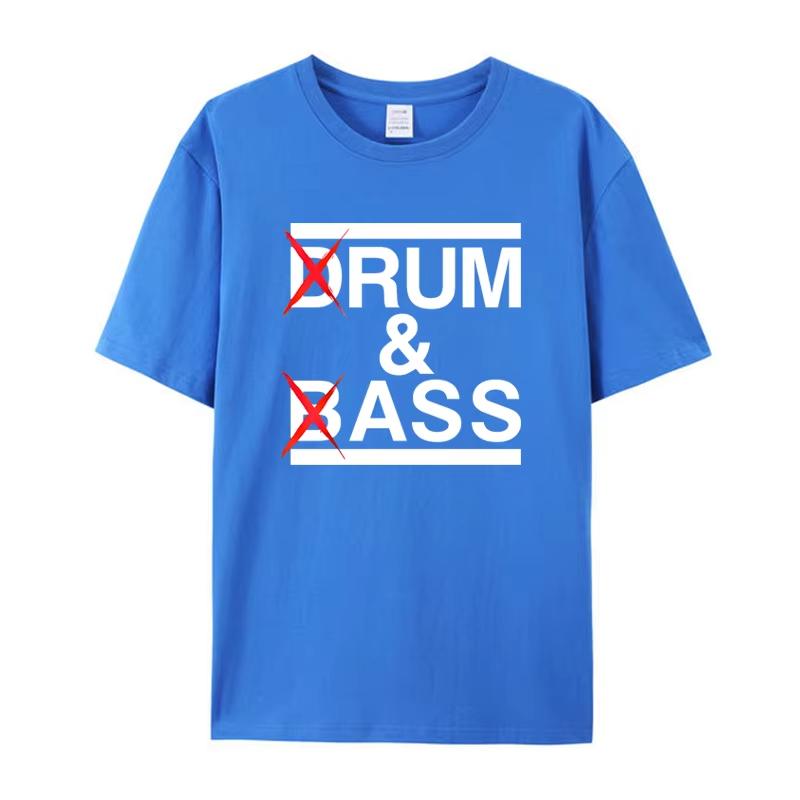 Funny Drum & Bass / Rum & B-Ass Lovers Drummer Leisure Men's T-Shirt Clothing Women Cotton Short Sleeve Tees Casual Vintage Tops