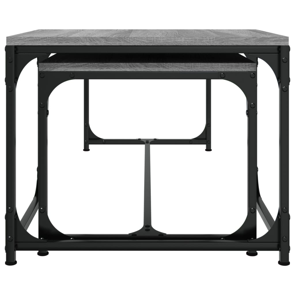  Coffee Tables 2 Pcs. Grey Sonoma Oak, Wood-based Material