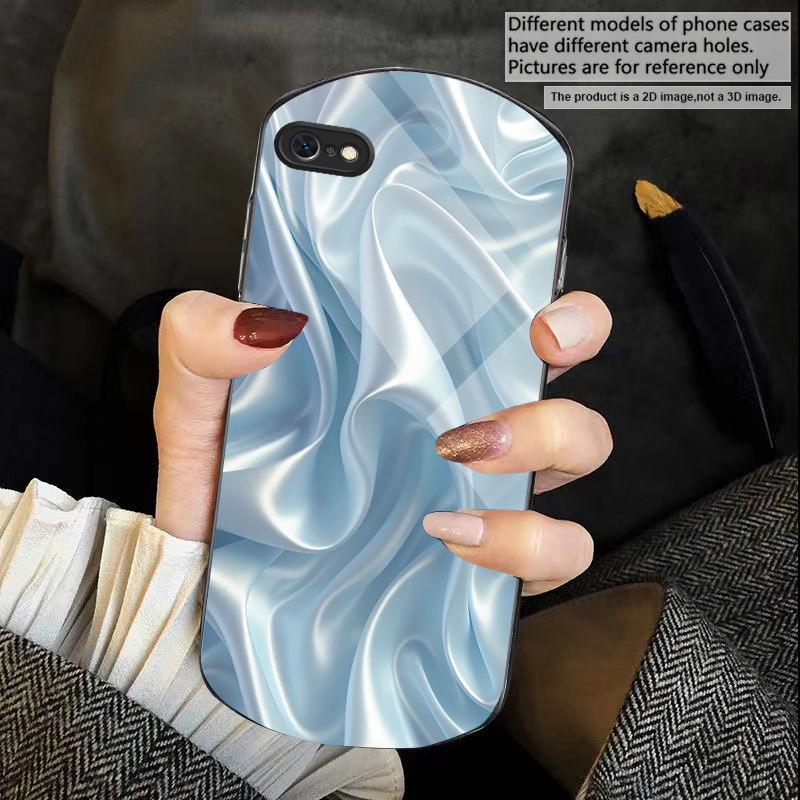 The golden silk of waves For iPhone 17 Air 16 15 14 Pro 13 Plus 12 mini 11 Pro Max XR X 7 8 Elliptical Tempered Glass Phone Case