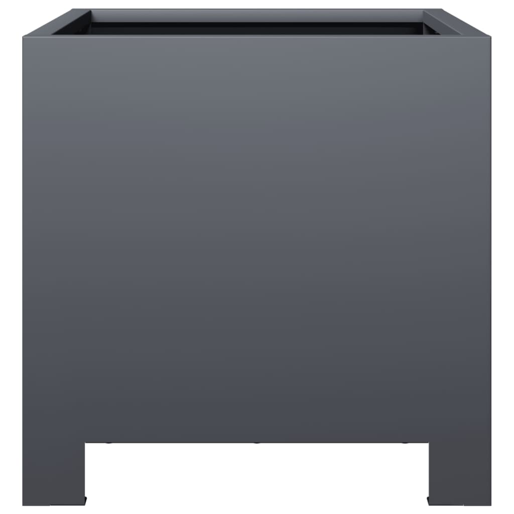 Vidaxl Garden Planters, 2 Pcs, Anthracite, 30X30X30 Cm, Steel