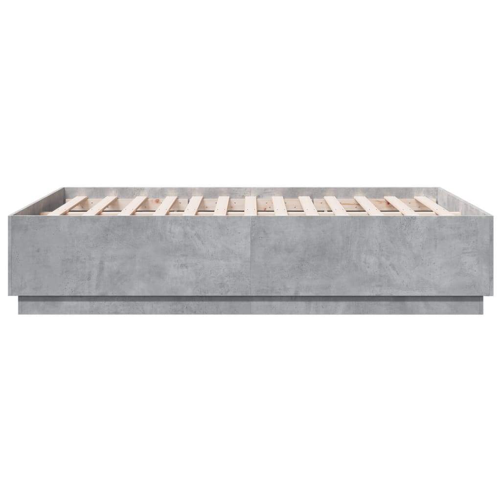 Bed Frame Concrete Grey 140 x 190 cm Engineered Wood