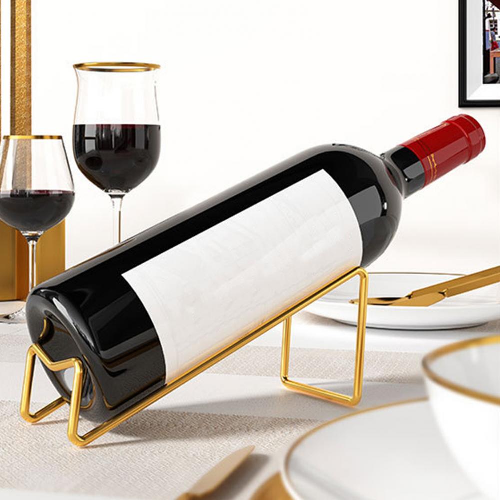 Restaurant Wine Display Space-saving Wine Rack Elegant Metal Wine Bottle Holder Display Rack for Countertop Storage for Bottles