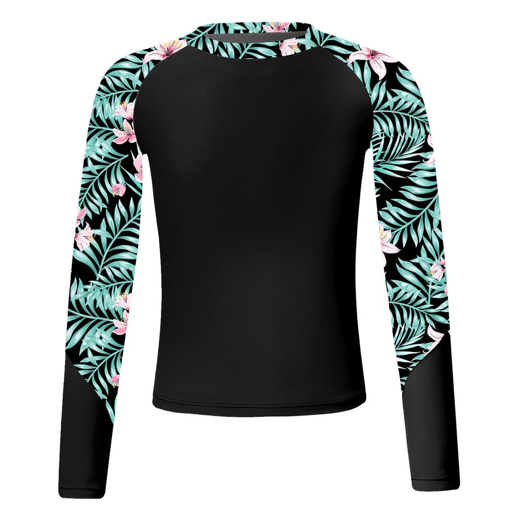 Girls' Swimsuit Long Sleeve UPF50+ Rash Guard Top Swimming Shirt Swimwear