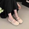 French Mary Jane Flat Bottom Shoes Women's Spring Autumn New Style Slip-On Casual Shoes Soft Comfortable Microfiber Upgraded