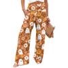 Women's Casual Time Straight Leg Pants Print High Waist Pants With Pockets