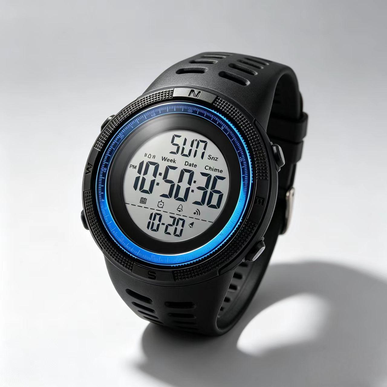Herren Digitaluhr SKMEI Chronograph LED-Hintergrundbeleuchtung Schule 1251 black