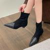 Ankle Boots for Women Suede Pointed Toe Snow Boots Women Shoes 2024 Trend Designer Pumps Goth Chelsea Botas Gladiator Zapatos