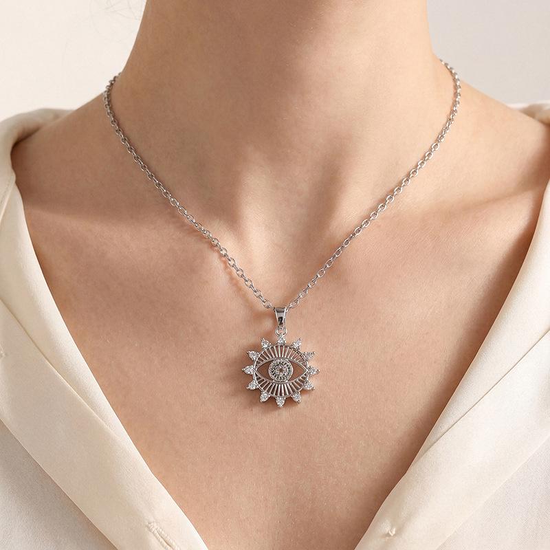 Silver Tree of Life Necklace with Blue Evil Eye Pendant, Ideal for Women’s Daily Wear and Festive Gifts