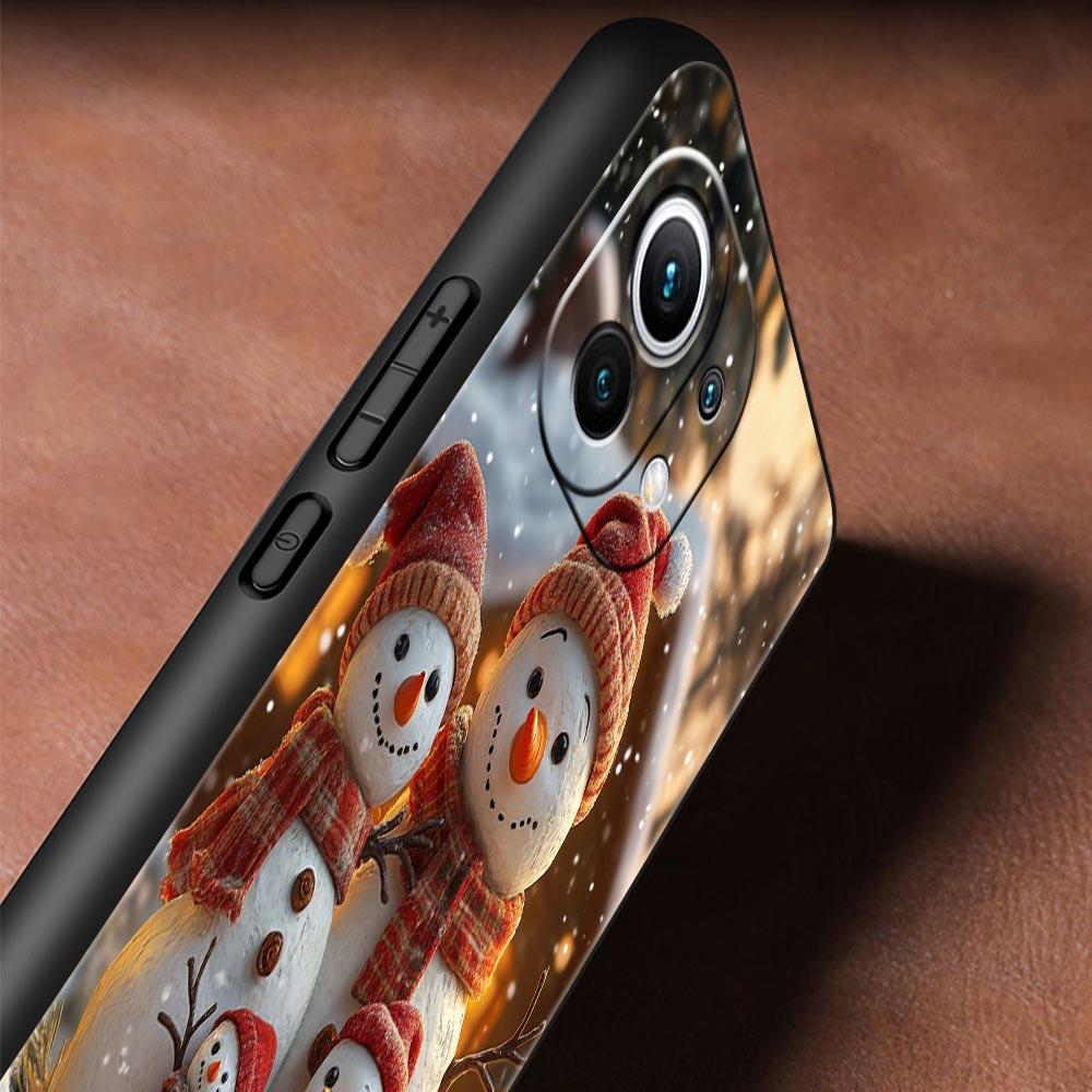 Christmas Snowman Phone Case Cover for Xiaomi Mi 17 15 14 13 12 11 Ultra 15T 14T 13T 12T 11T Pro Lite 5G Soft TPU Shell Fundas