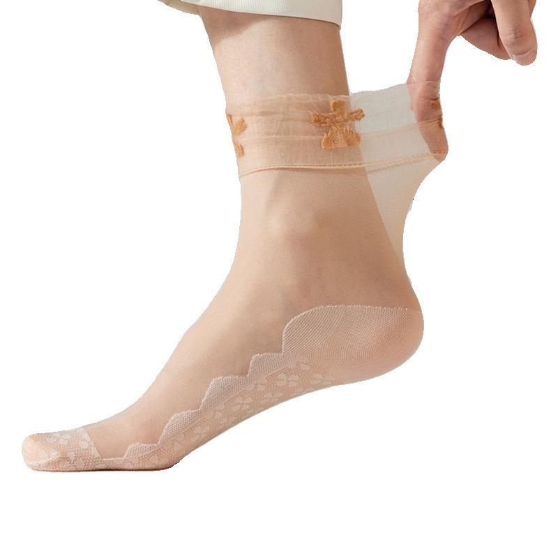 10 Pairs of Female Spring and Summer Thin Loose Lace Lace Breathable Non Slip Moon Socks