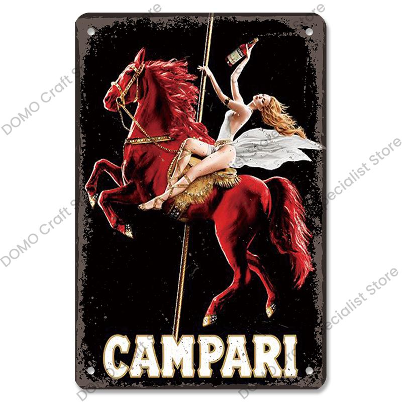 Винтажная красная винная женщина Мартини Вино Металлическая жестяная вывеска - Декор стены для бара, клуба, столовой, дома Постер 20x30cm（7.8x11.8inch）