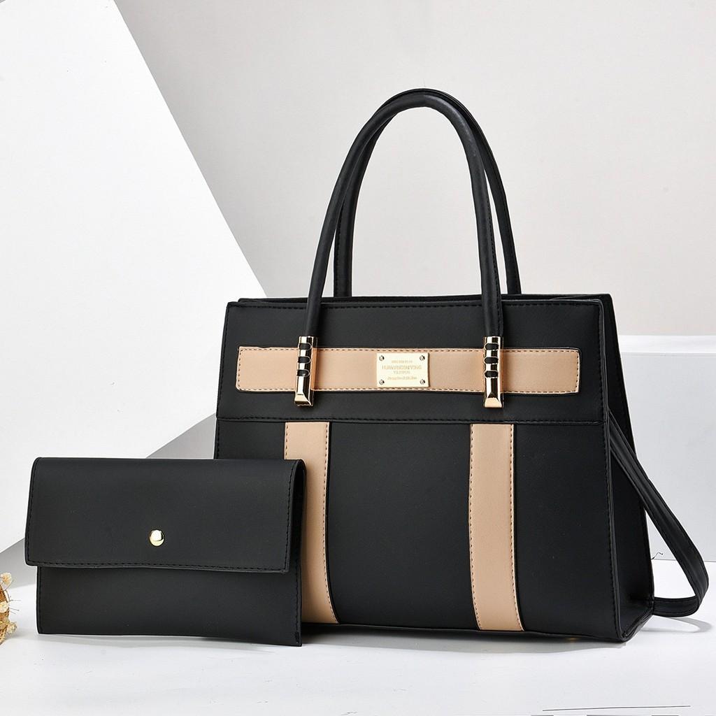 Pu Large Capacity Mother And Daughter Tote Bag For Daily Commuting With Zipper Closure