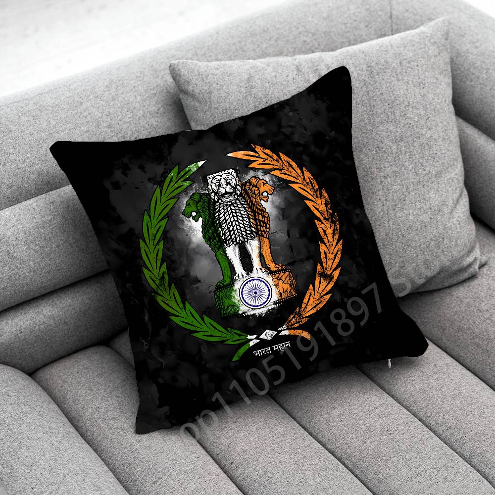 India Indian National Emble Flag Map Throw Pillow Case For 50cm 30cm 55cm 45cm 40cm Square Bed Pillowcase Cover