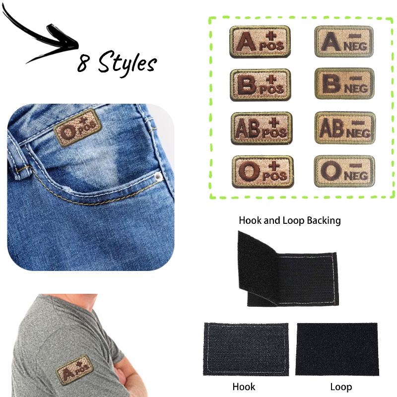 Badge Blood Type Velcro Embroidery Patch Clothing Backpack Accessory Decoration