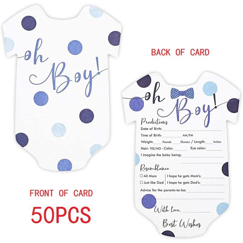 50pcs Baby Shower Prediction Advice Cards, Floral Theme Party Game Cards, Guessing Game Kit, Baby Advice, Wishes And Predictions