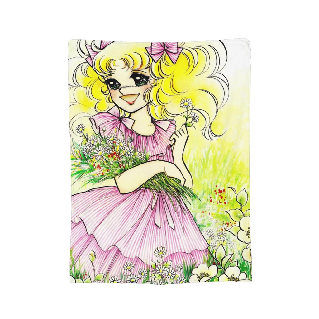 Candy Candy Manga Decke Korallenfleece Plüsch Sommer Atmungsaktiv Super Weich Überwurfdecken für Bettwäsche Reise Steppdecke