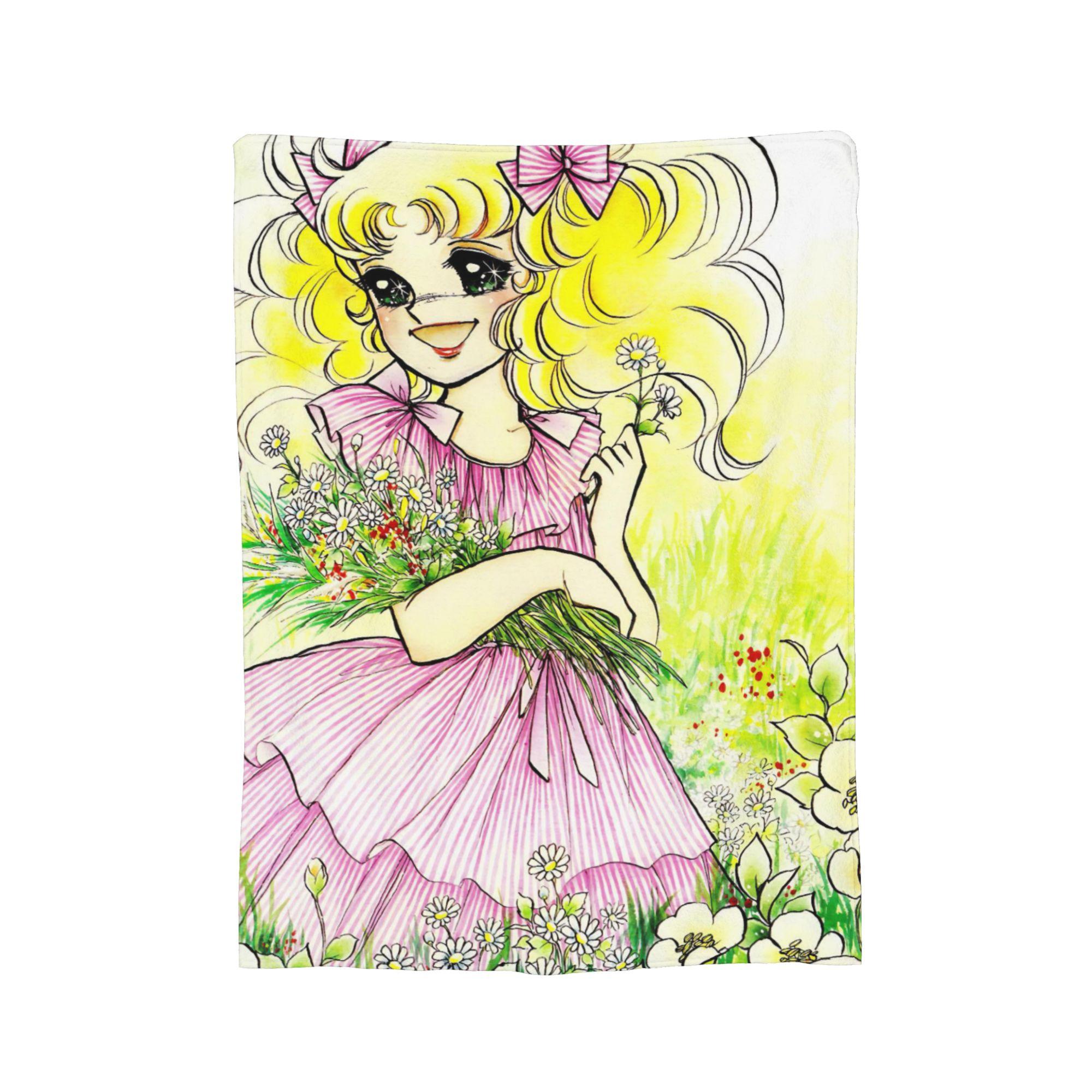 Candy Candy Manga Blanket Fleece Print  Portable Super Warm Throw Blankets for Bed Travel Quilt 30x40in