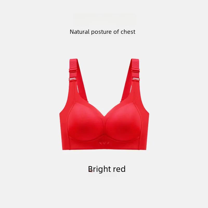 Seamless Full Cup Adjustable Bras Women's Gathered Push Up Anti-sagging Bra Lingerie Auxiliary Breast Pad